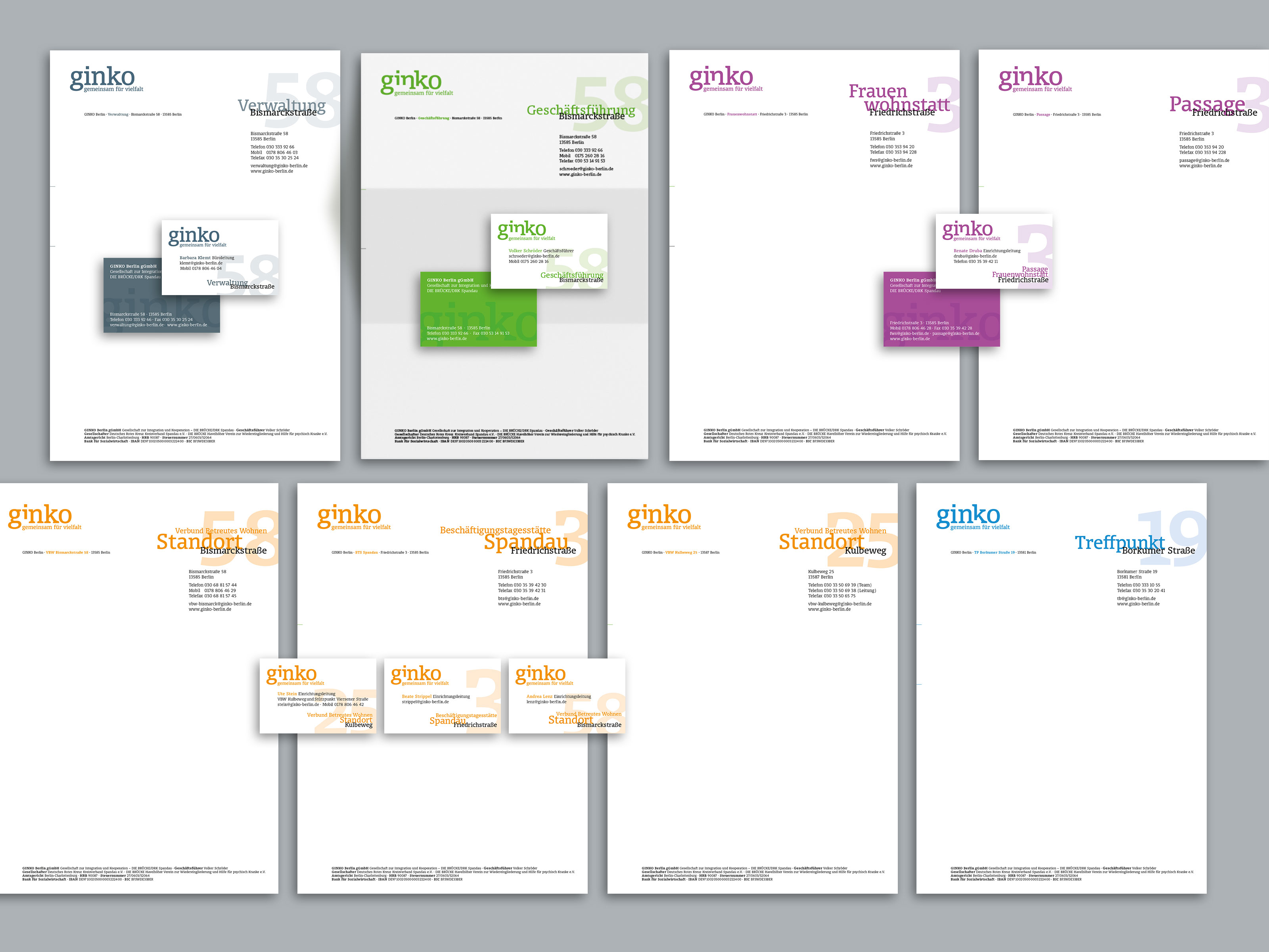 Briefboegen und Visitenkarten ginko gGmbH